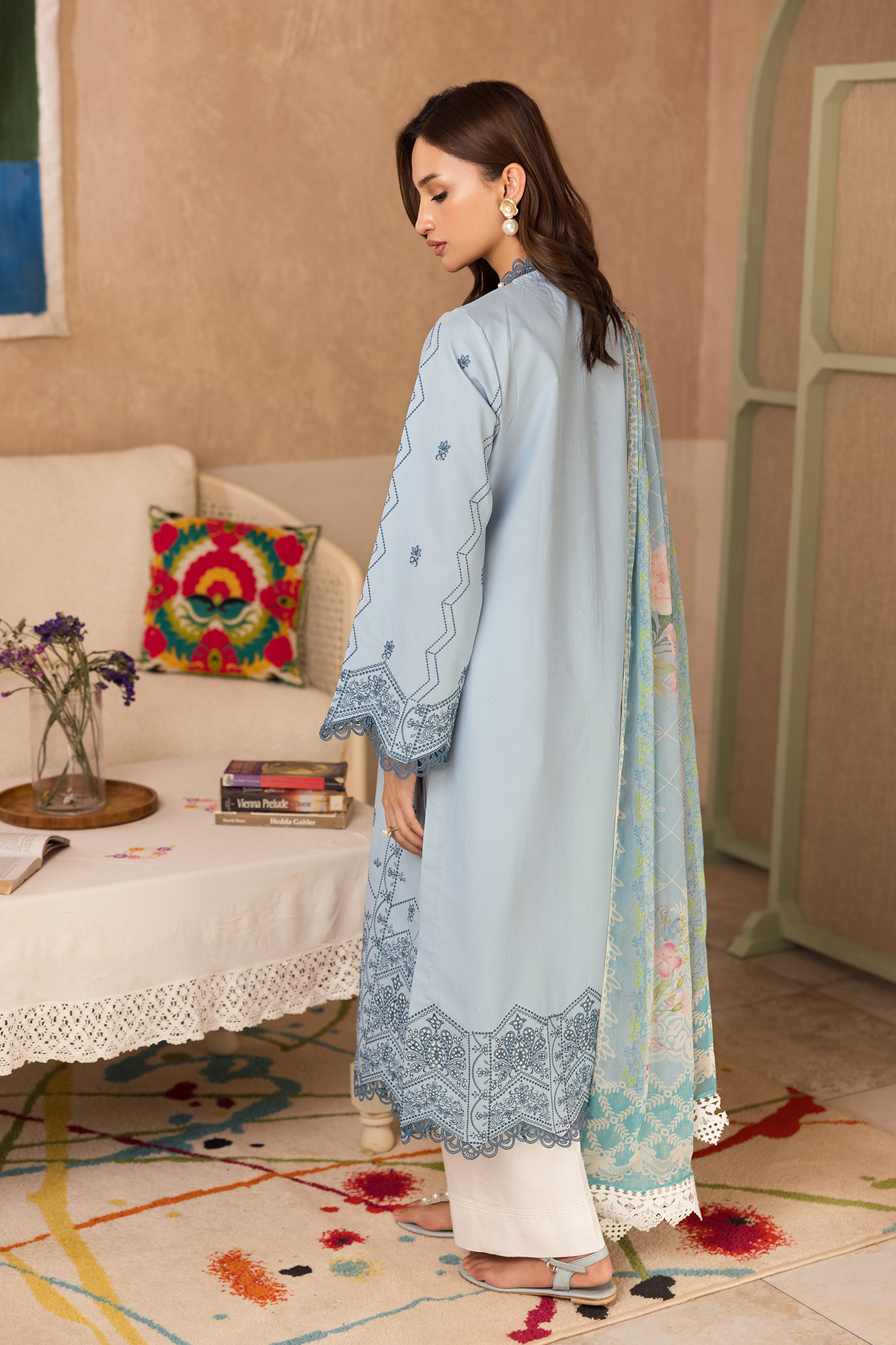 Rajbari | Nissa Chikankari Exclusive | Exclusive 12 - Luxury Dress - available at Maria Faisal in UK and USA.