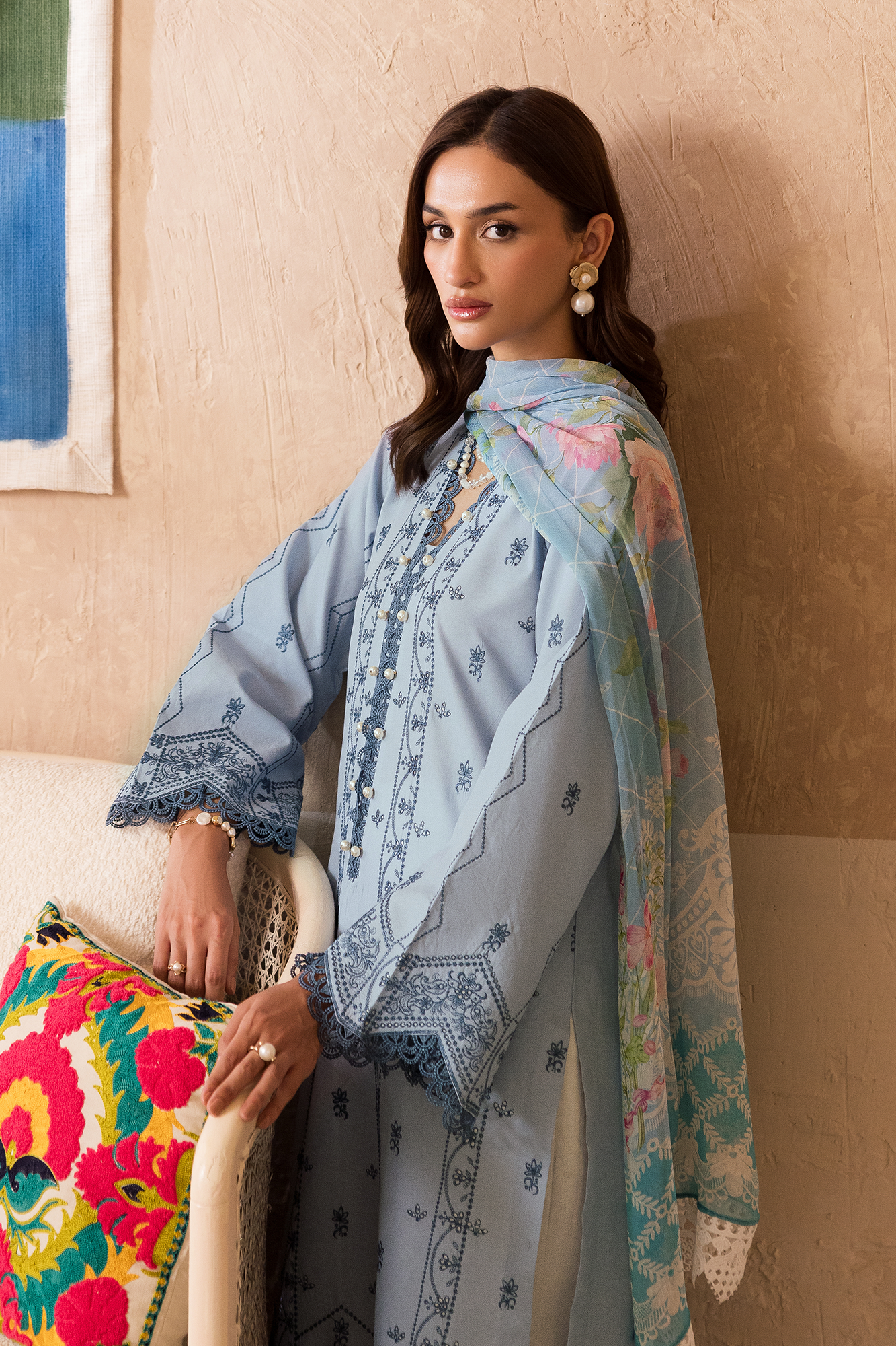 Rajbari | Nissa Chikankari Exclusive | Exclusive 12 - Luxury Dress - available at Maria Faisal in UK and USA.