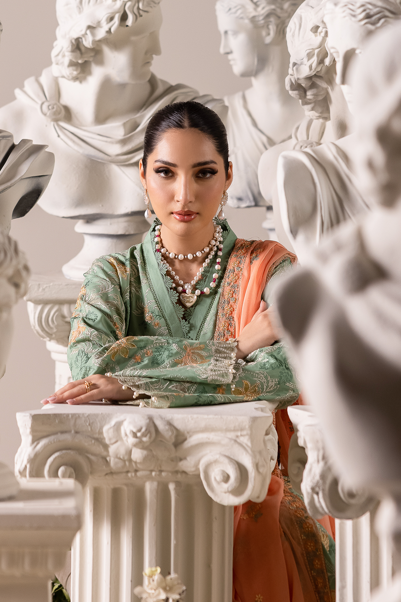 Rajbari | Premium Edition | Embroidered Chiffon Dopatta 06 - Luxury Dress - available at Maria Faisal in UK and USA.