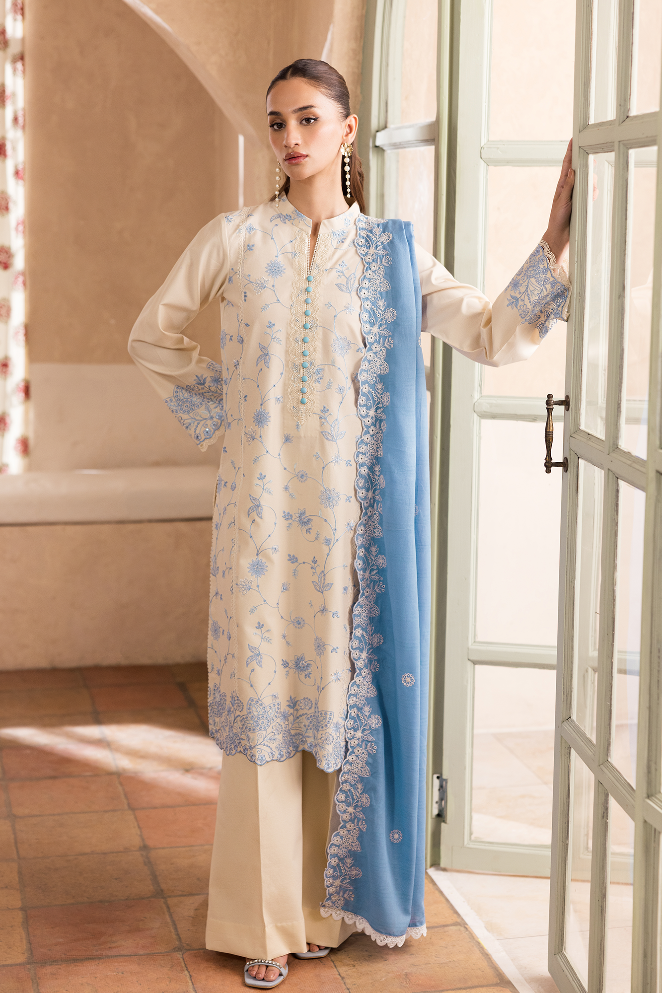 Rajbari | Nissa Chikankari Exclusive | Exclusive 02 - Luxury Dress - available at Maria Faisal in UK and USA.