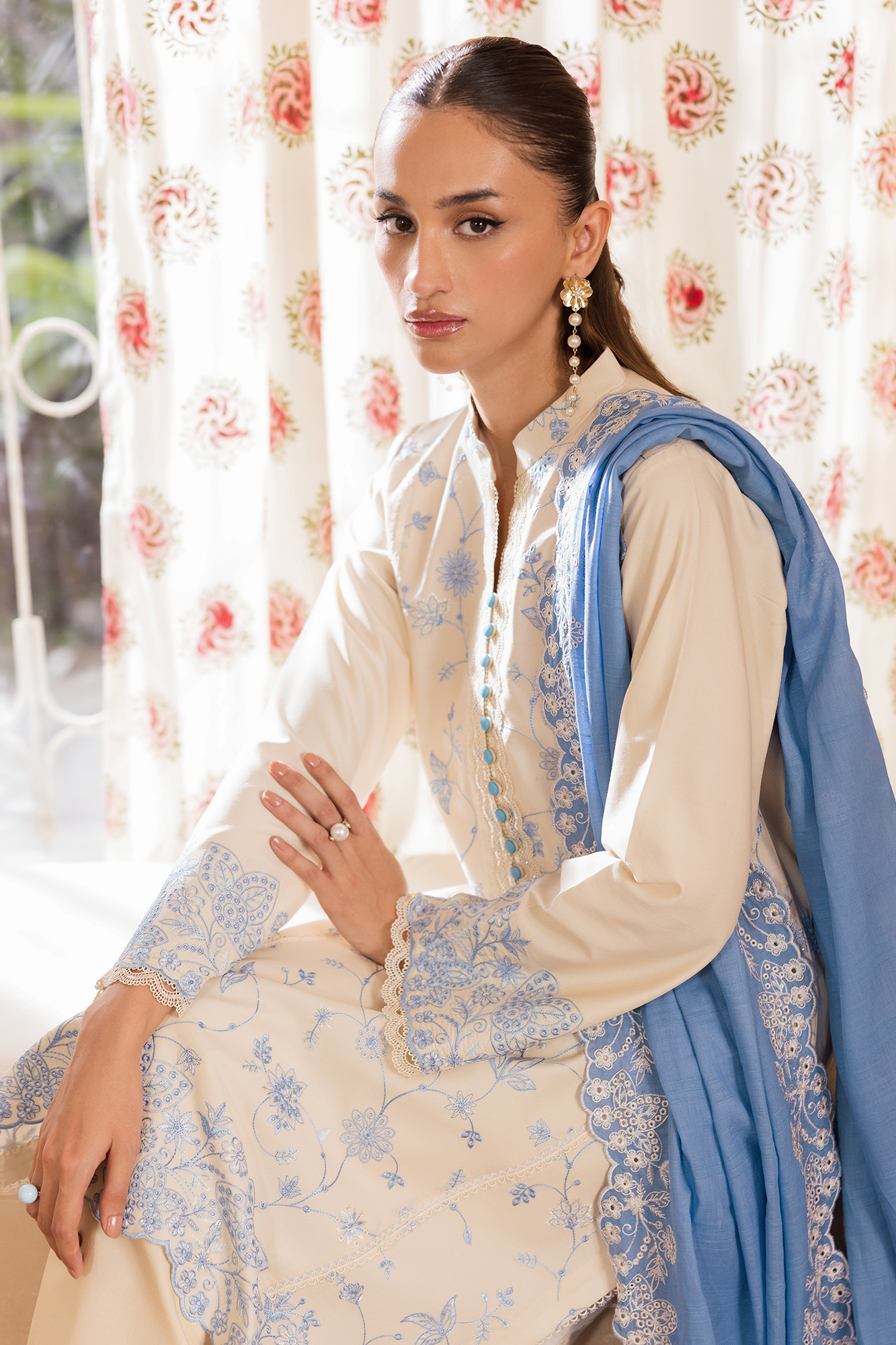 Rajbari | Nissa Chikankari Exclusive | Exclusive 02 - Luxury Dress - available at Maria Faisal in UK and USA.