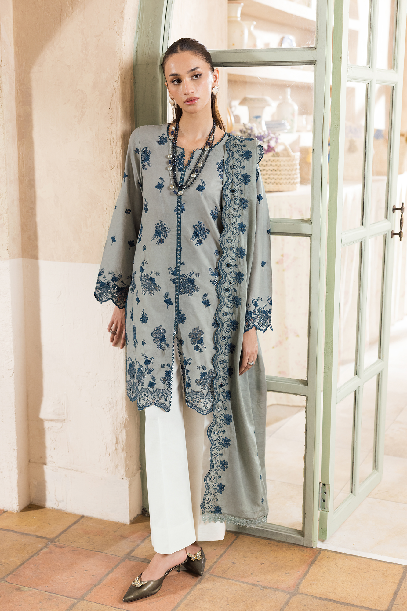 Rajbari | Nissa Chikankari Exclusive | Exclusive 10 - Luxury Dress - available at Maria Faisal in UK and USA.