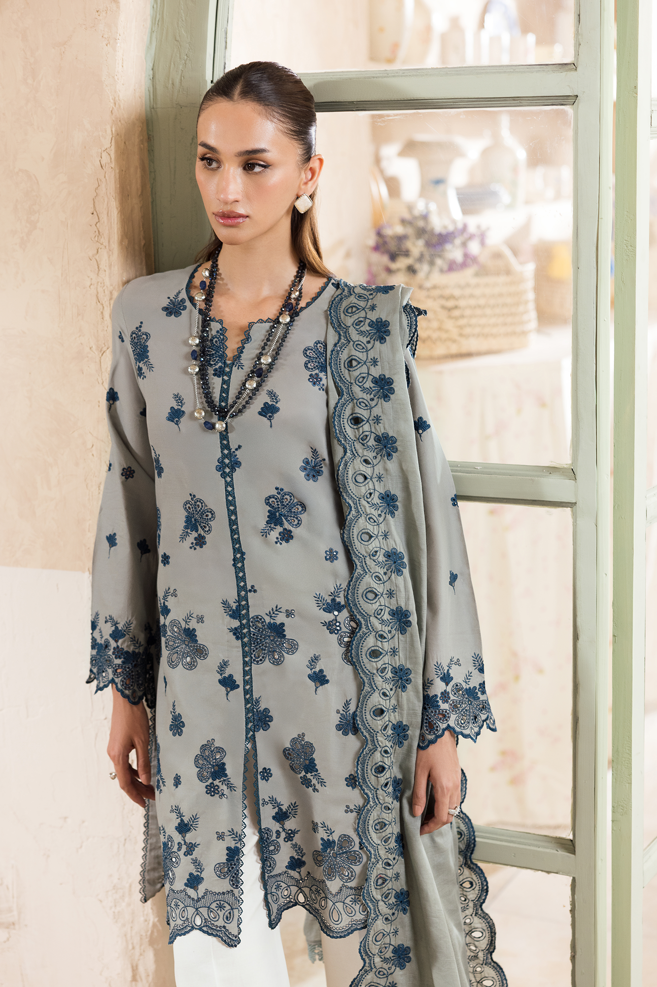 Rajbari | Nissa Chikankari Exclusive | Exclusive 10 - Luxury Dress - available at Maria Faisal in UK and USA.