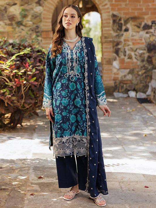 Rajbari | Floral Symphony Lawn 25 | RB-12 by Maria Faisal - Registered Vendor of : Rajbari - type : Ladies Clothes - 100% original wedding dresses
