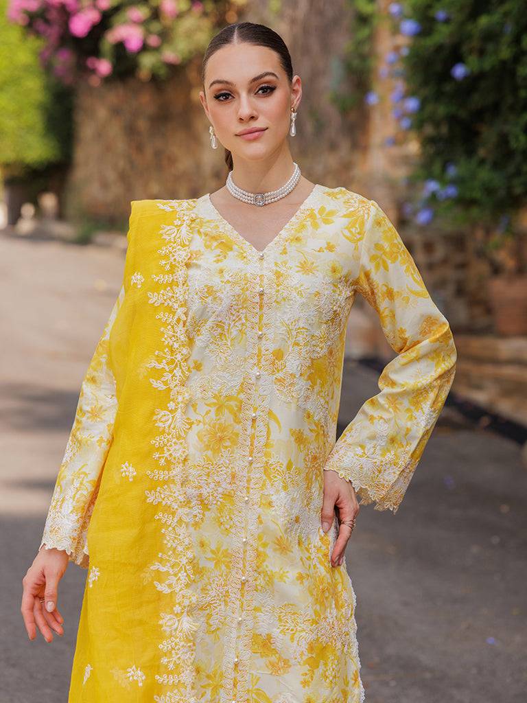 Rajbari | Floral Symphony Lawn 25 | RB-01 by Maria Faisal - Registered Vendor of : Rajbari - type : Ladies Clothes - 100% original wedding dresses