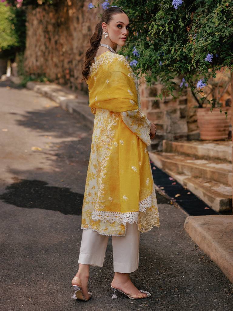 Rajbari | Floral Symphony Lawn 25 | RB-01 by Maria Faisal - Registered Vendor of : Rajbari - type : Ladies Clothes - 100% original wedding dresses