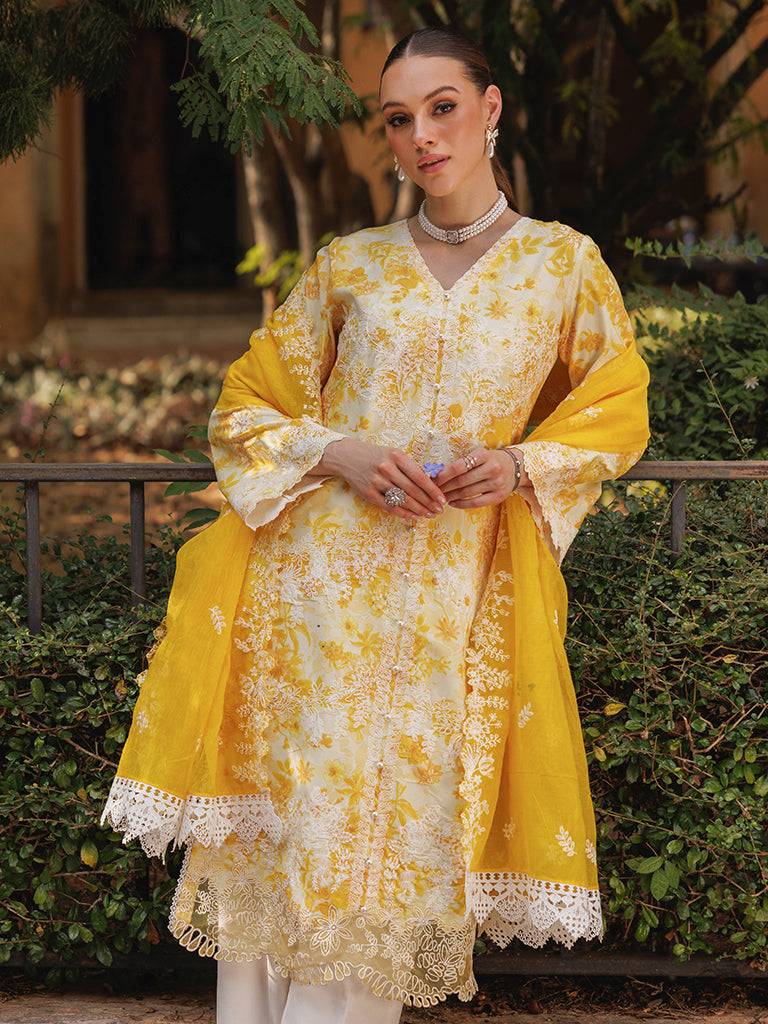 Rajbari | Floral Symphony Lawn 25 | RB-01 by Maria Faisal - Registered Vendor of : Rajbari - type : Ladies Clothes - 100% original wedding dresses