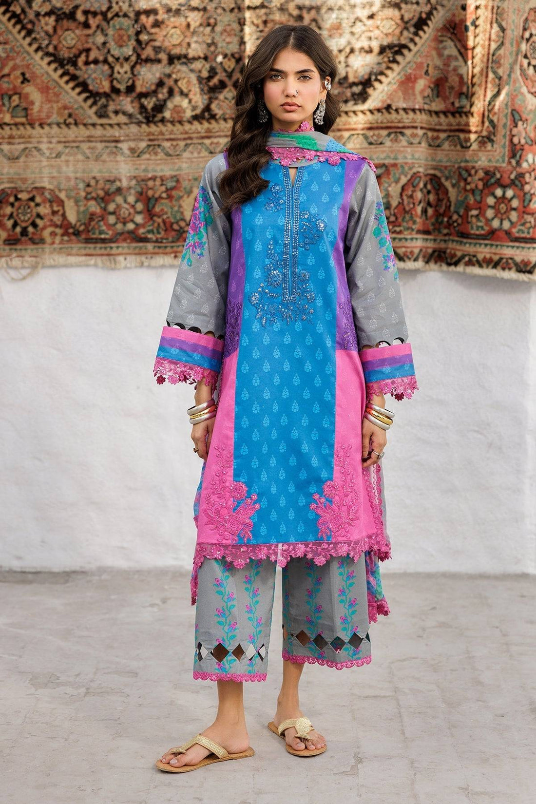 Charizma | Rangoli Lawn | CRO5-02 by Maria Faisal - Registered Vendor of : Charizma - type : Ladies Clothes - 100% original wedding dresses