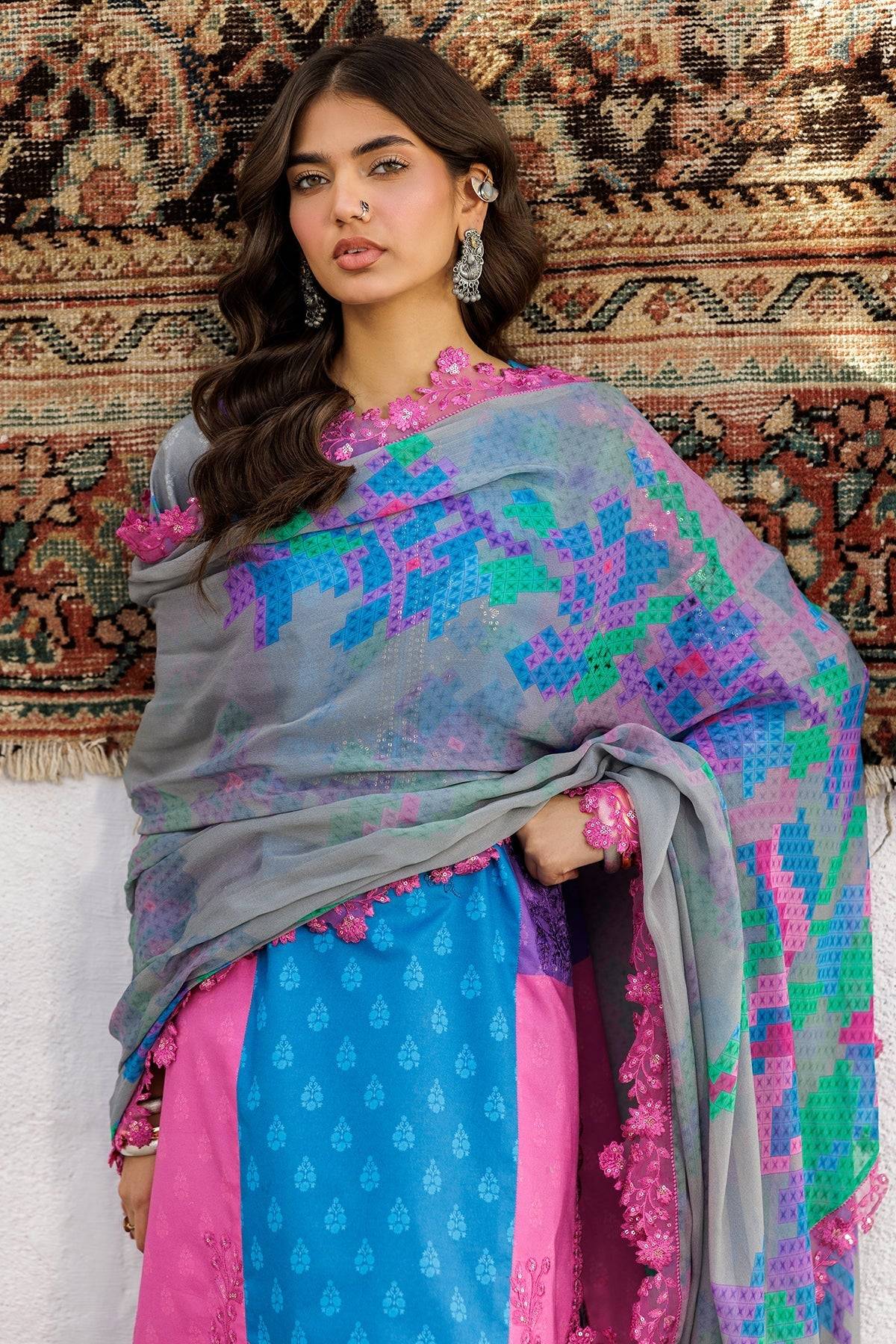 Charizma | Rangoli Lawn | CRO5-02 by Maria Faisal - Registered Vendor of : Charizma - type : Ladies Clothes - 100% original wedding dresses