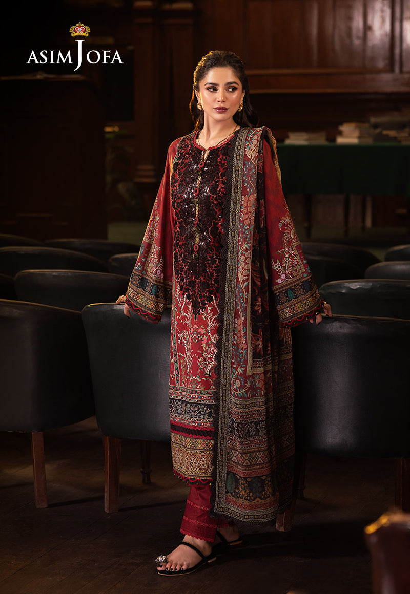 Asim Jofa | Prints Drop 2 | AJUBJ-09 - Designer Dress with Intricate embroidery and embellishments. Shop elegent wedding dress at Maria Faisal.