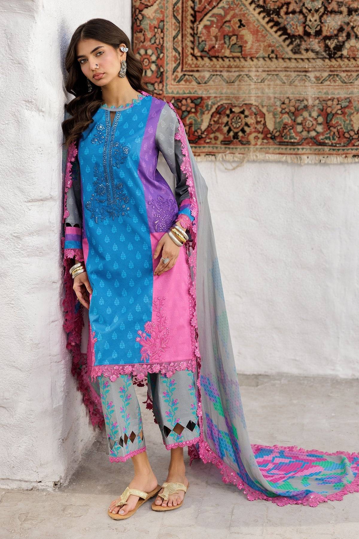 Charizma | Rangoli Lawn | CRO5-02 by Maria Faisal - Registered Vendor of : Charizma - type : Ladies Clothes - 100% original wedding dresses