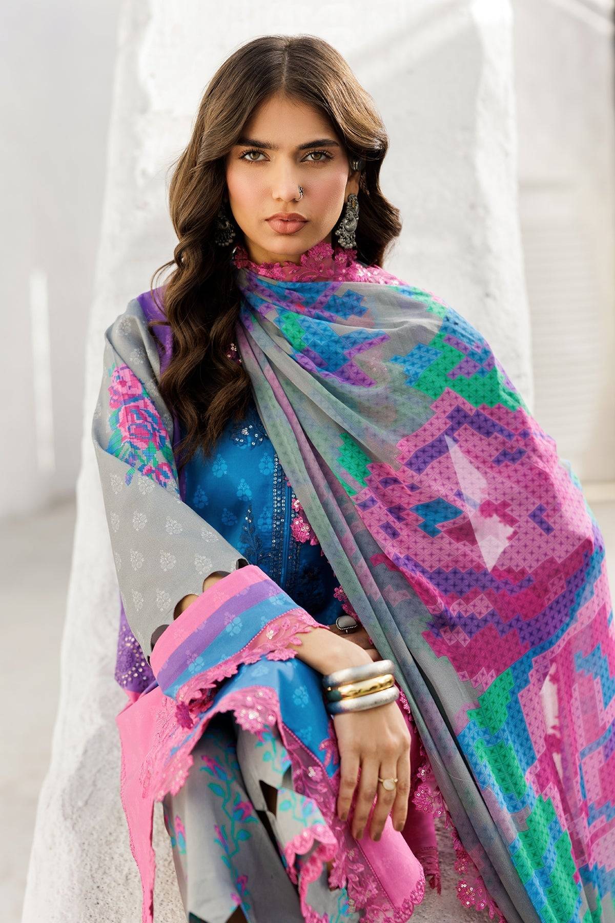Charizma | Rangoli Lawn | CRO5-02 by Maria Faisal - Registered Vendor of : Charizma - type : Ladies Clothes - 100% original wedding dresses