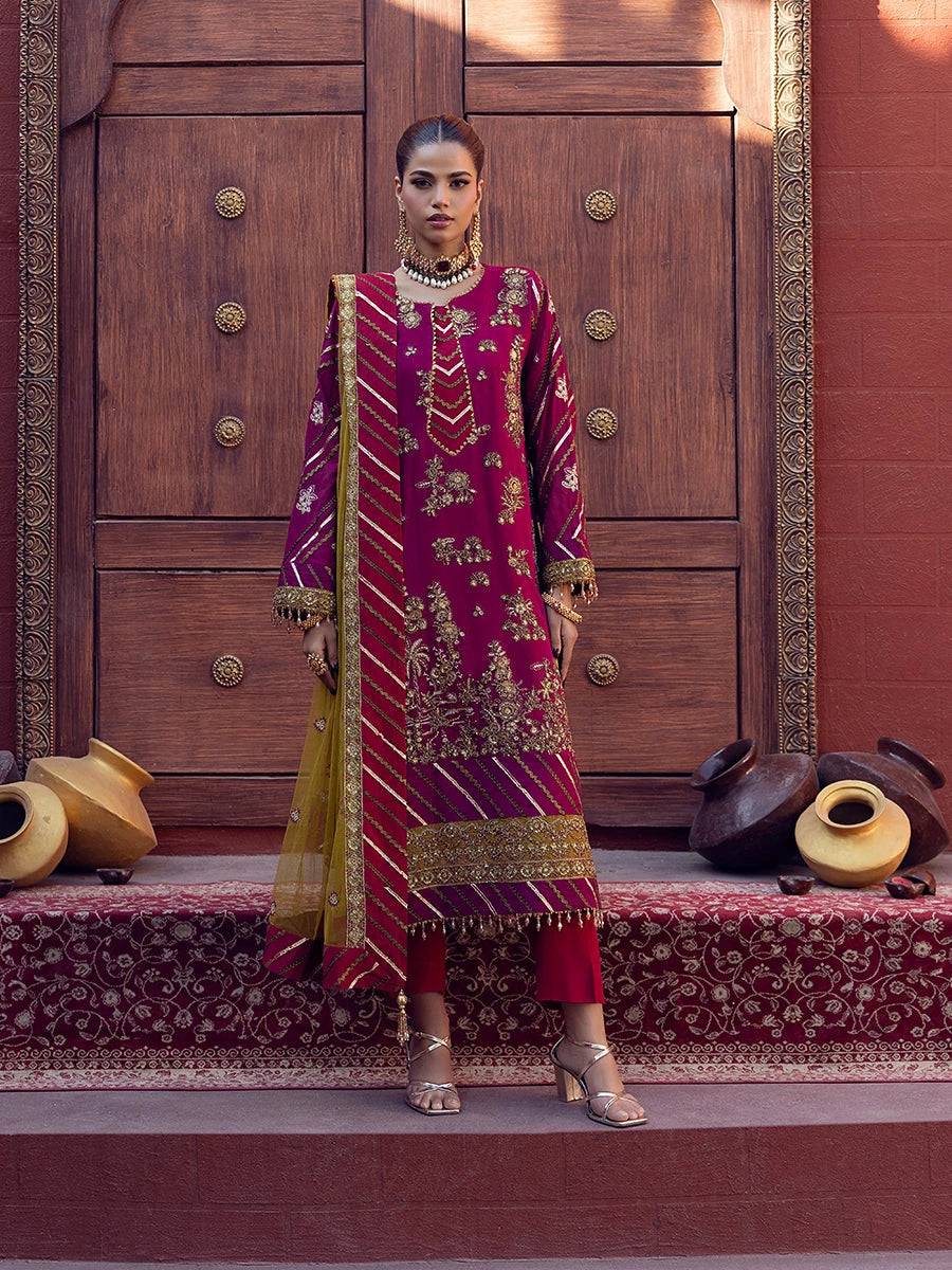 Salitex | Signature Festive Chiffon | JI015 by Maria Faisal - Registered Vendor of : Salitex - type : Ladies Clothes - 100% original wedding dresses