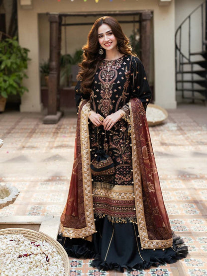 Salitex | Signature Festive Chiffon | NO025 by Maria Faisal - Registered Vendor of : Salitex - type : Ladies Clothes - 100% original wedding dresses