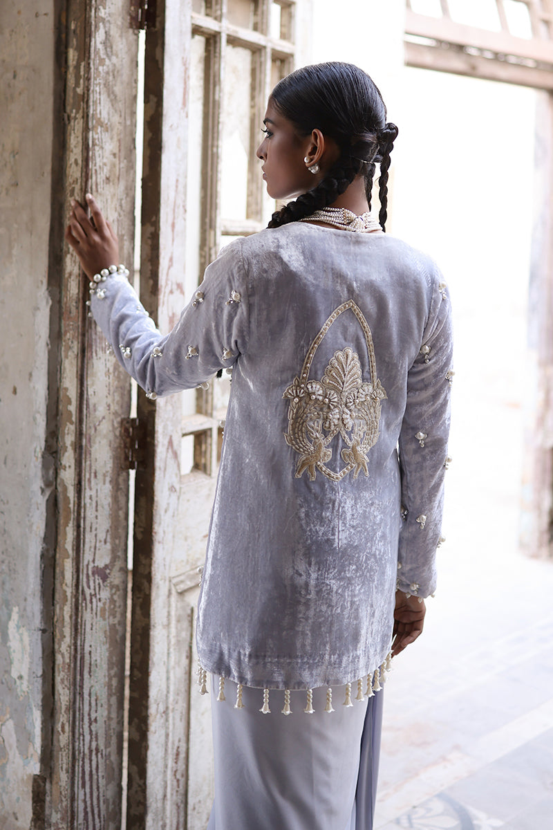 Wardha Saleem | Pure Velvet 25 | Afra - Formal Dress - available at Maria Faisal in UK and USA.