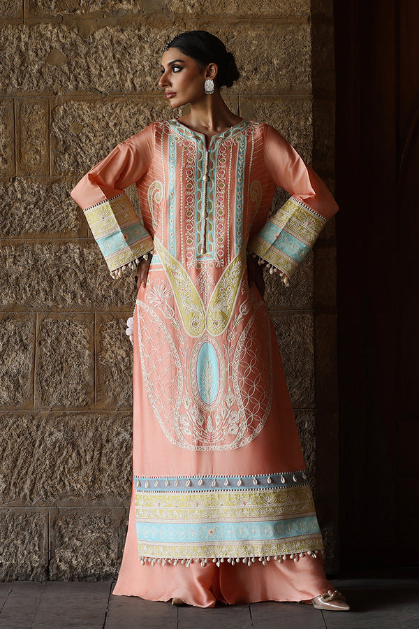 Wardha Saleem | Aari Collection | Ayezel - Formal Dress - available at Maria Faisal in UK and USA.