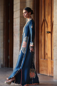 Wardha Saleem | Layla Festive 26 | Azraq - Formal Dress - available at Maria Faisal in UK and USA.