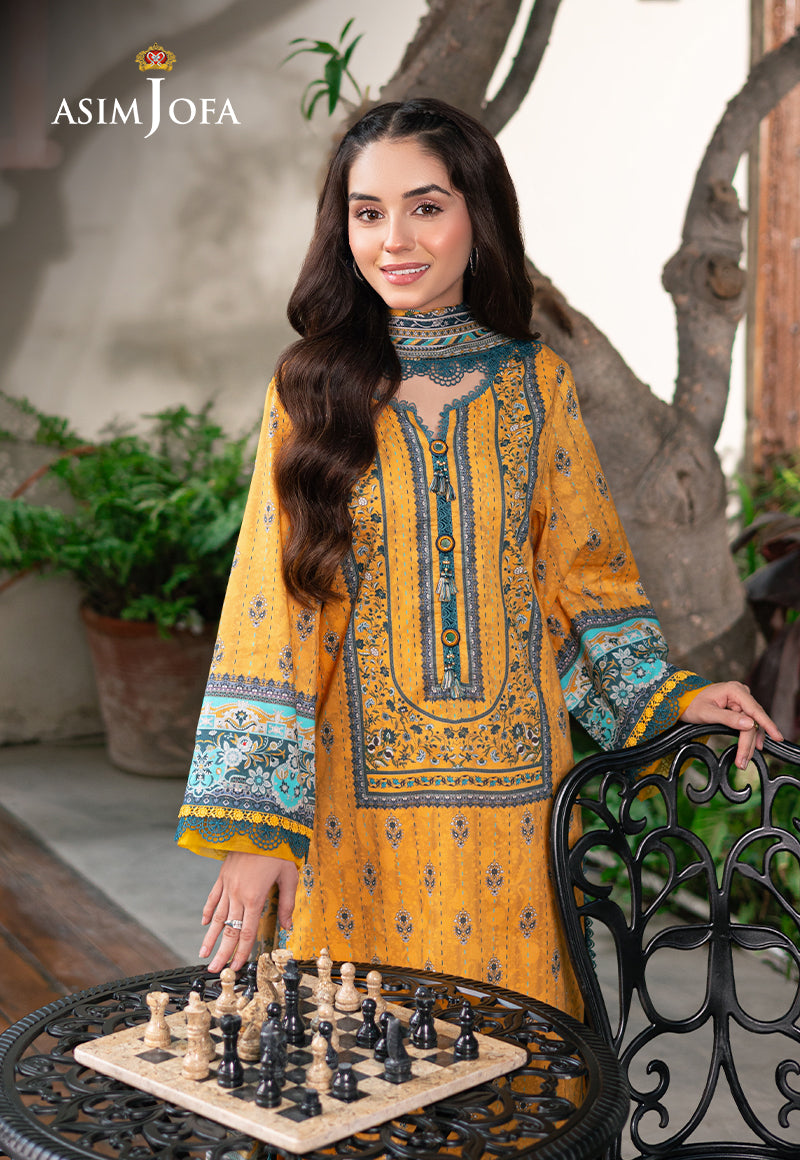 Asim Jofa | Prints Drop 2 | AJUUB-23 - Designer Dress with Intricate embroidery and embellishments. Shop elegent wedding dress at Maria Faisal.