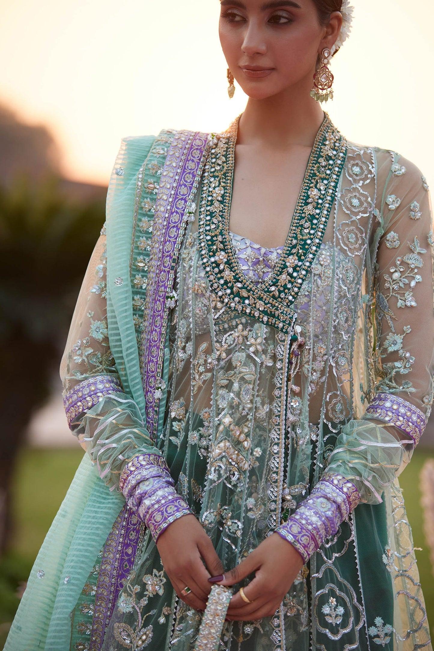 ZARQAH-E-PISTACHIO (ZC25-03) – authentic Pakistani dress from the Gossamer 25 collection for women in the UK