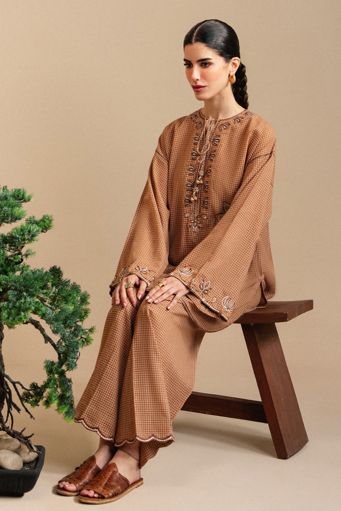 Elan | Winter Basics 25 | ANIA (ERW-21572) - Casual Dress - available at Maria Faisal in UK and USA.