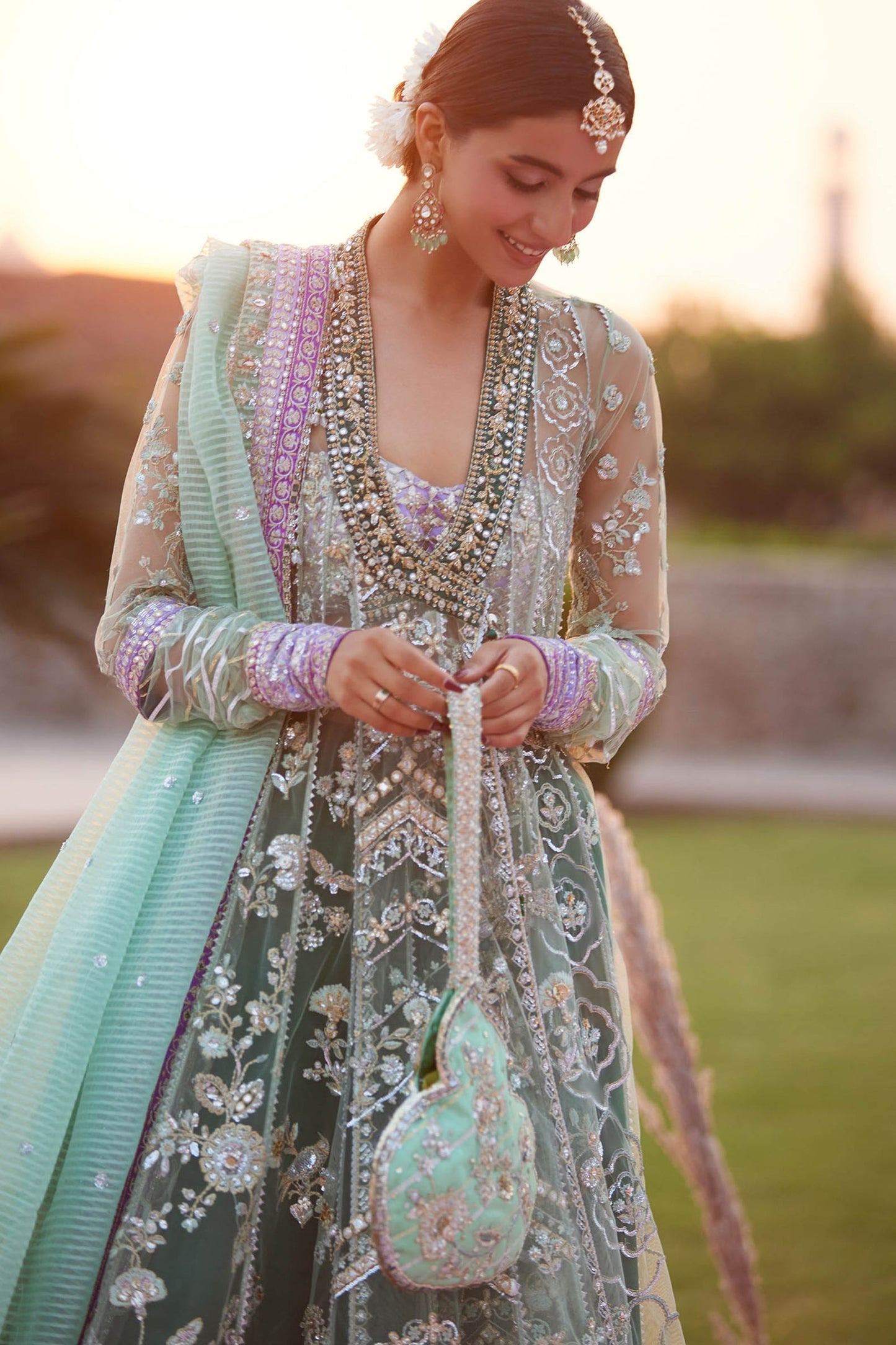 ZARQAH-E-PISTACHIO (ZC25-03) – authentic Pakistani dress from the Gossamer 25 collection for women in the UK