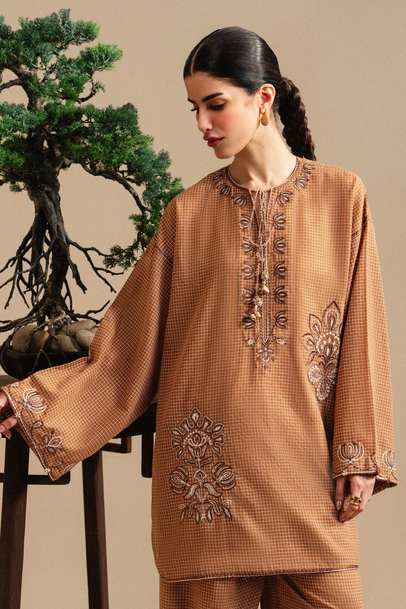 Elan | Winter Basics 25 | ANIA (ERW-21572) - Casual Dress - available at Maria Faisal in UK and USA.