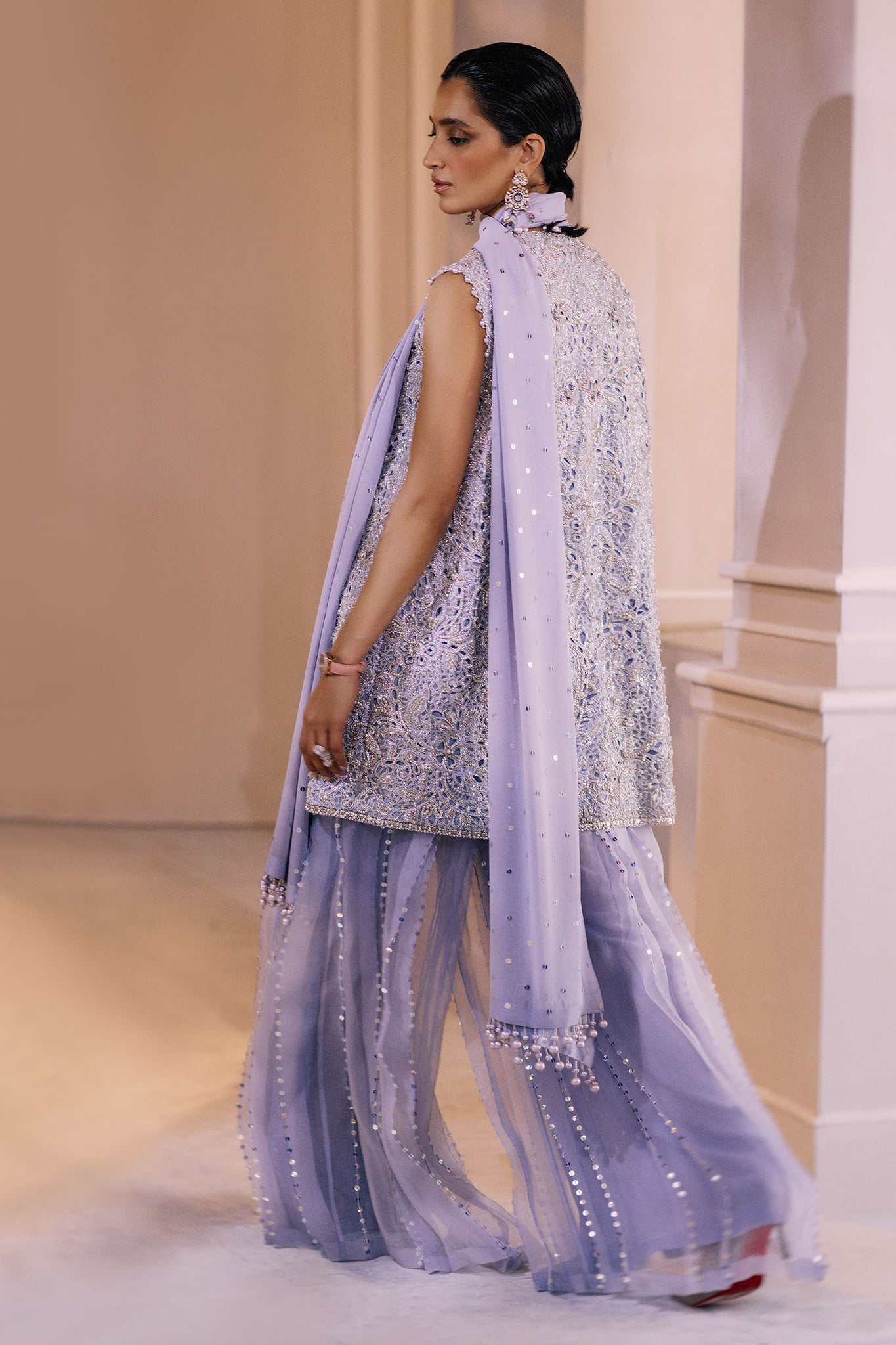 Elan | Demi Couture Onirique | CRISTALLIN LILAS (EP-20653) - Designer Dress with Intricate embroidery and embellishments. Shop elegent wedding dress at Maria Faisal.