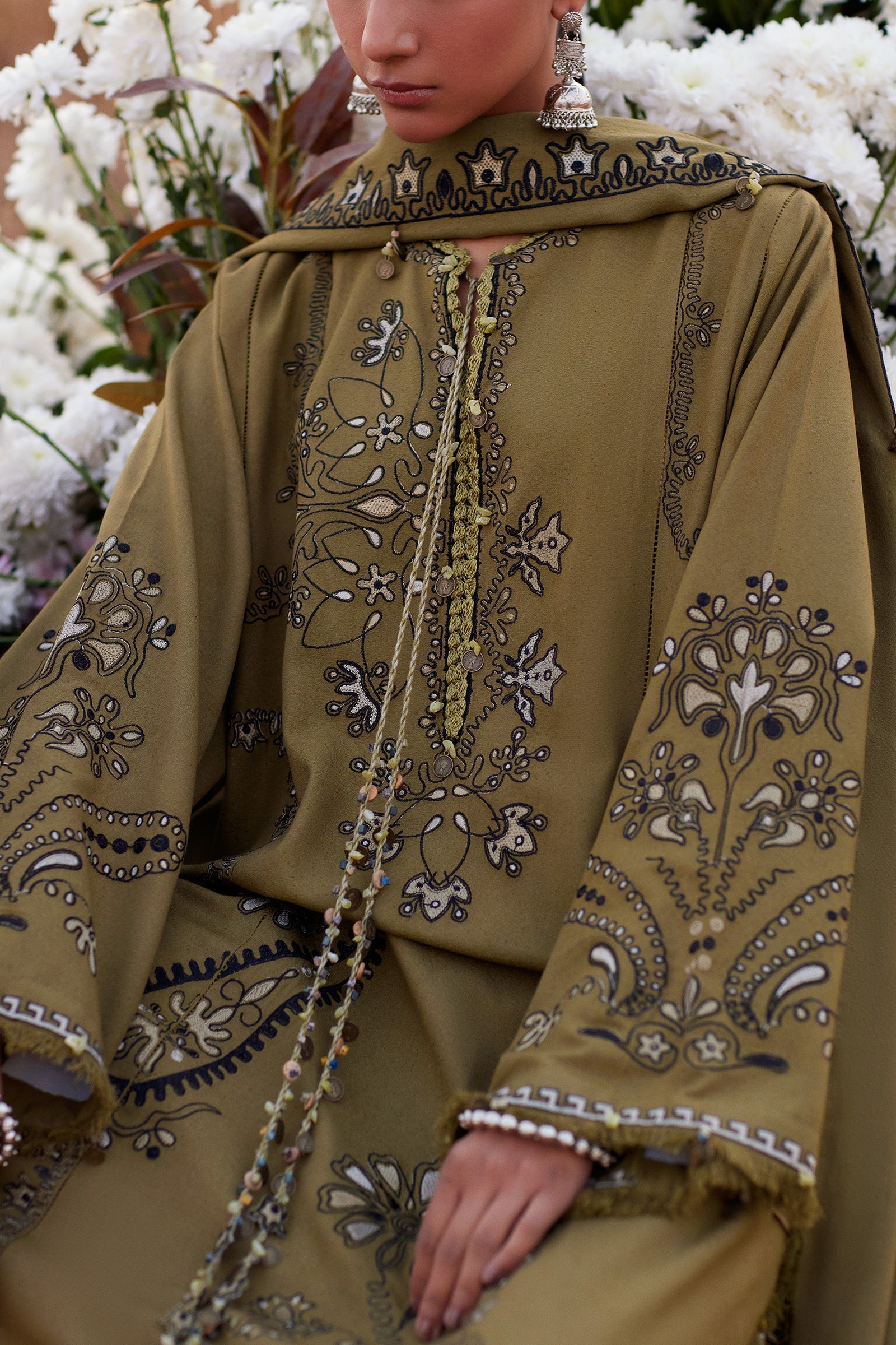 Zaha | Winter 25 | NAYRA (ZW25-07) - Luxury Dress - available at Maria Faisal in UK and USA.