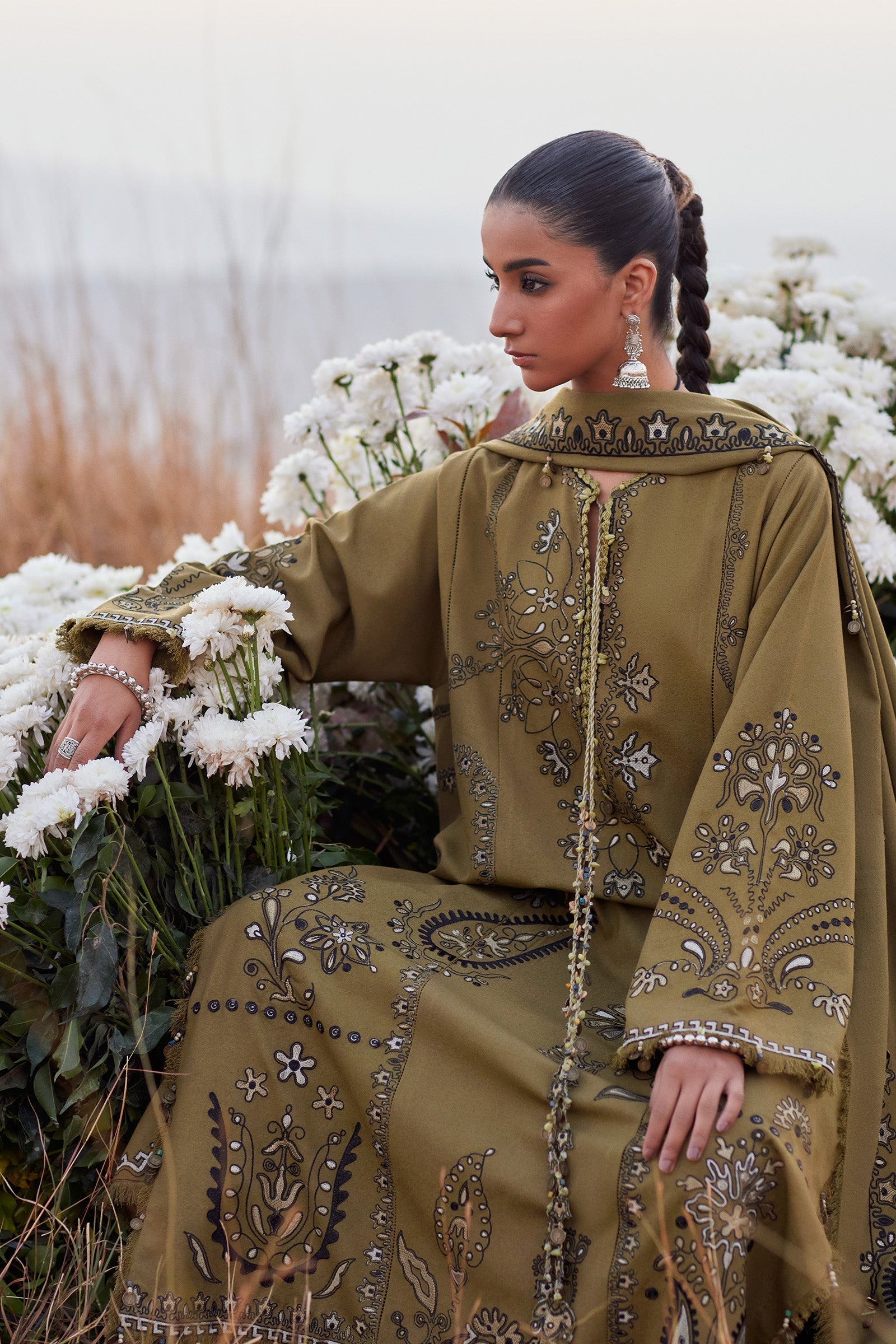Zaha | Winter 25 | NAYRA (ZW25-07) - Luxury Dress - available at Maria Faisal in UK and USA.