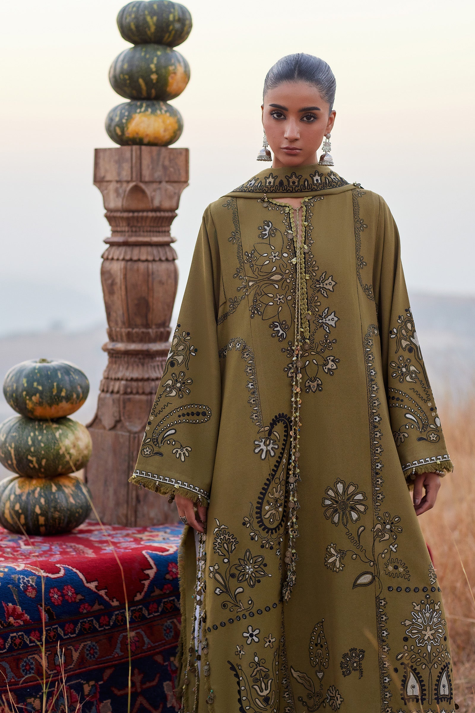 Zaha | Winter 25 | NAYRA (ZW25-07) - Luxury Dress - available at Maria Faisal in UK and USA.