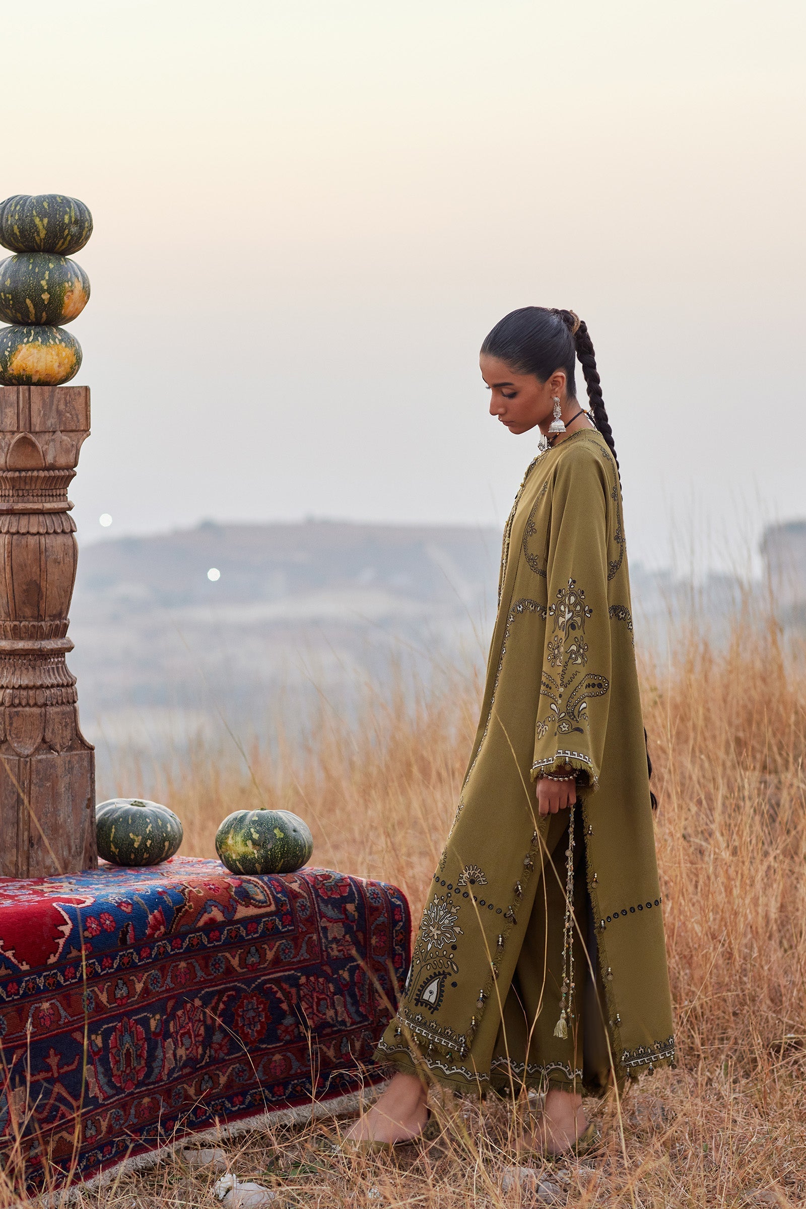 Zaha | Winter 25 | NAYRA (ZW25-07) - Luxury Dress - available at Maria Faisal in UK and USA.