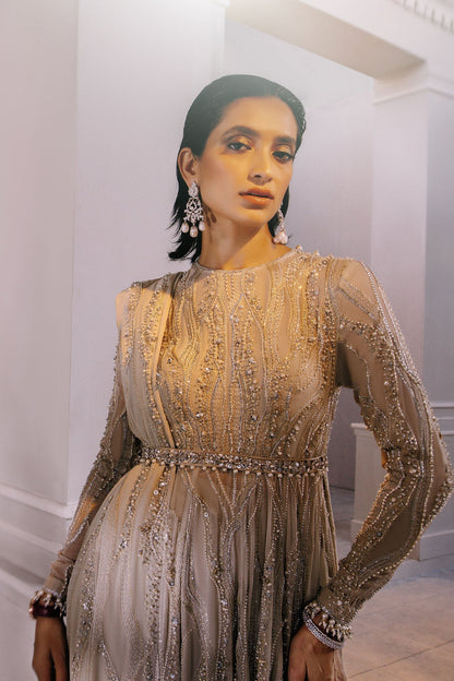 Elan | Demi Couture Onirique | LUISANTE D'OR (EP-20856) - Designer Dress with Intricate embroidery and embellishments. Shop elegent wedding dress at Maria Faisal.