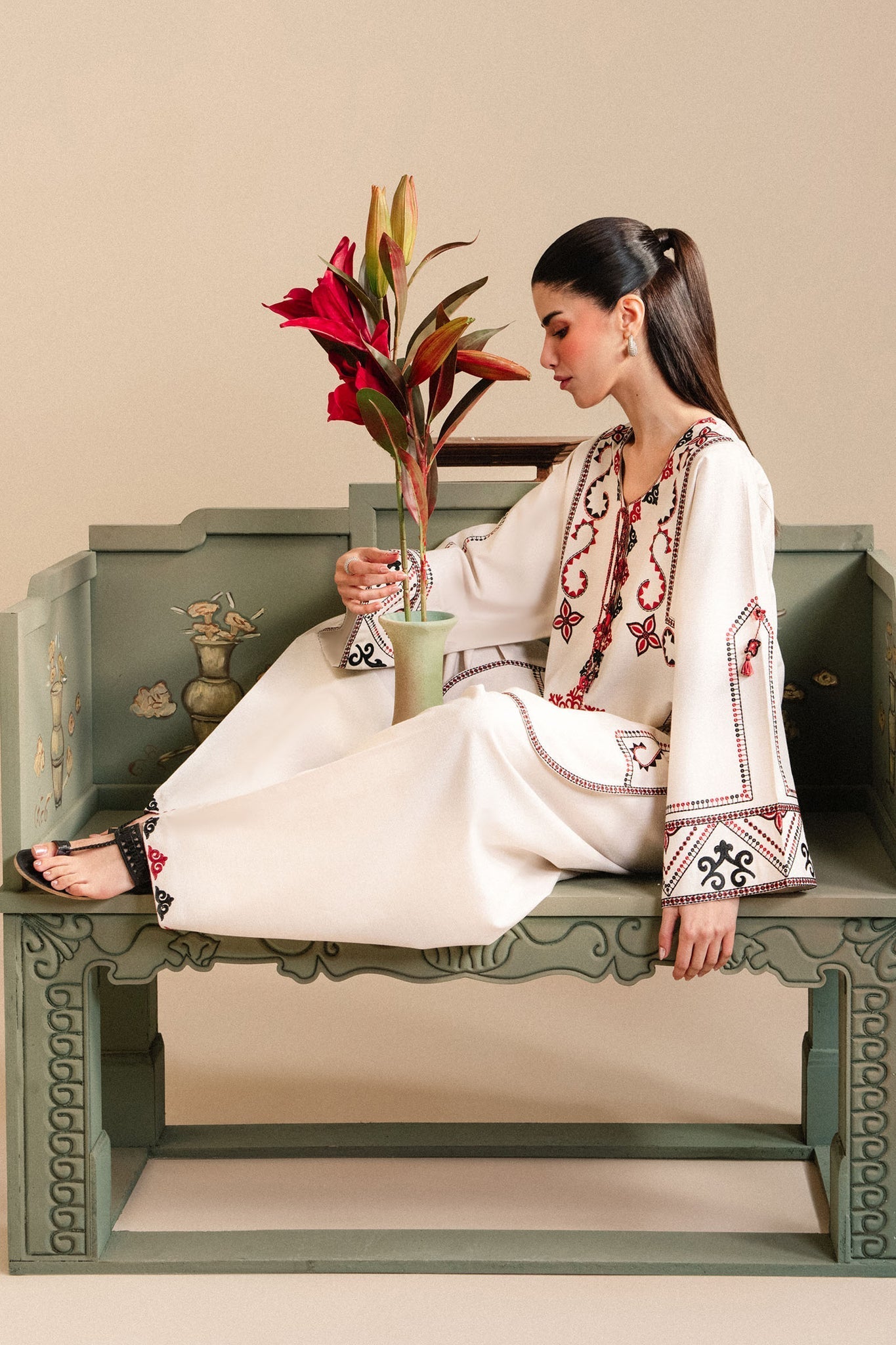 Elan | Winter Basics 25 | MEHR (ERW-21568) - Casual Dress - available at Maria Faisal in UK and USA.
