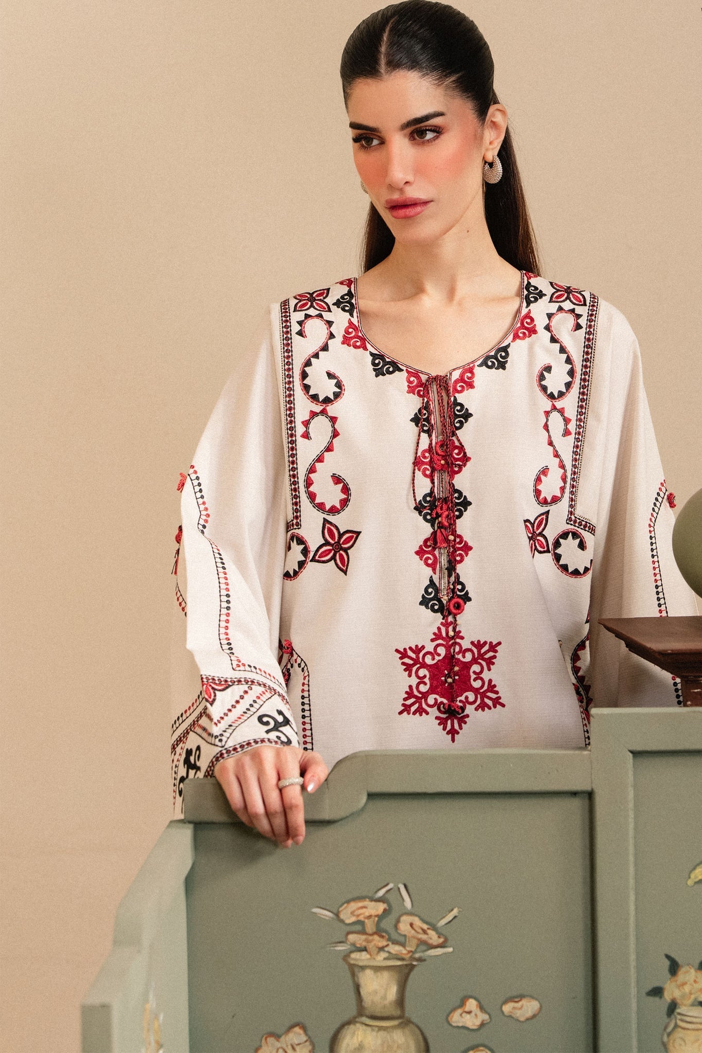 Elan | Winter Basics 25 | MEHR (ERW-21568) - Casual Dress - available at Maria Faisal in UK and USA.