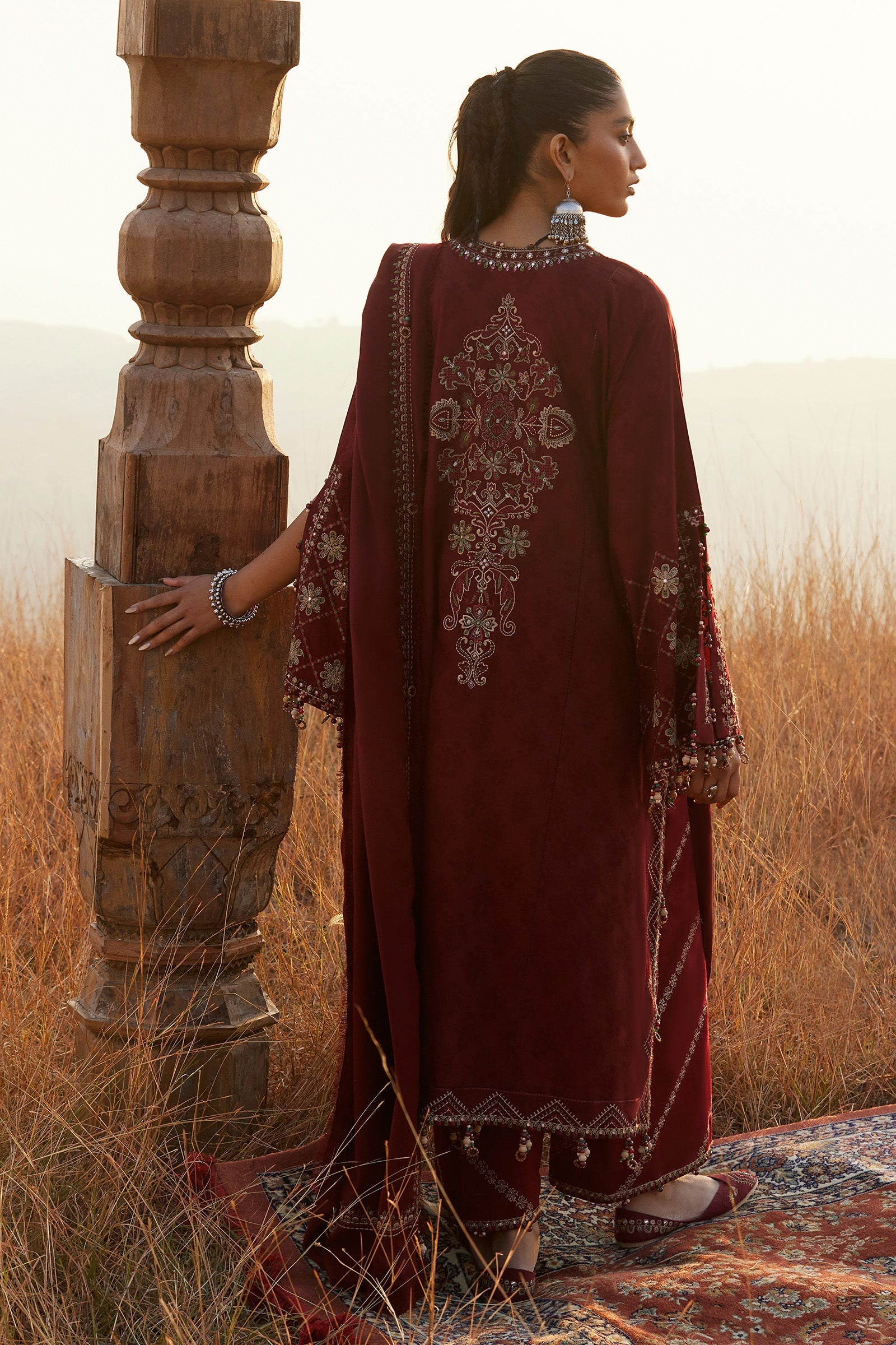 Zaha | Winter 25 | SASSI (ZW25-12) - Luxury Dress - available at Maria Faisal in UK and USA.