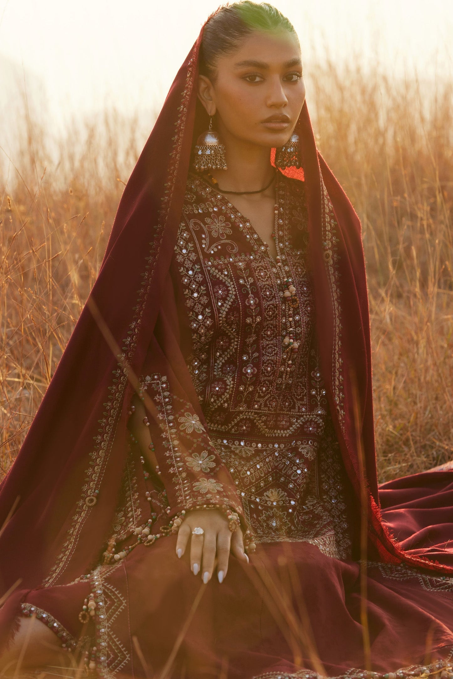 Zaha | Winter 25 | SASSI (ZW25-12) - Luxury Dress - available at Maria Faisal in UK and USA.