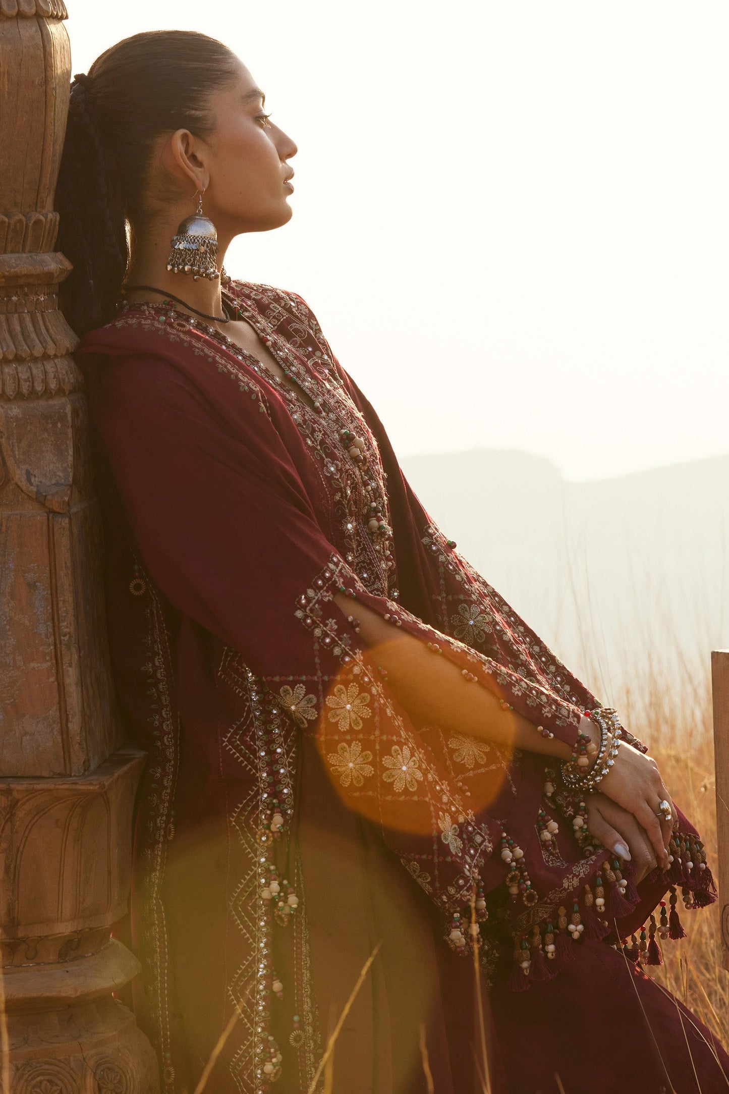 Zaha | Winter 25 | SASSI (ZW25-12) - Luxury Dress - available at Maria Faisal in UK and USA.