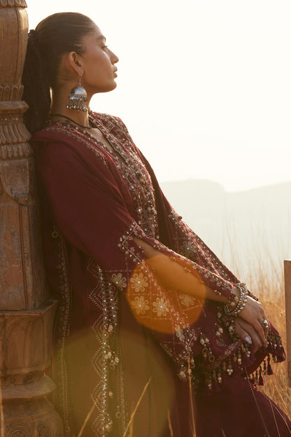 Zaha | Winter 25 | SASSI (ZW25-12) - Luxury Dress - available at Maria Faisal in UK and USA.