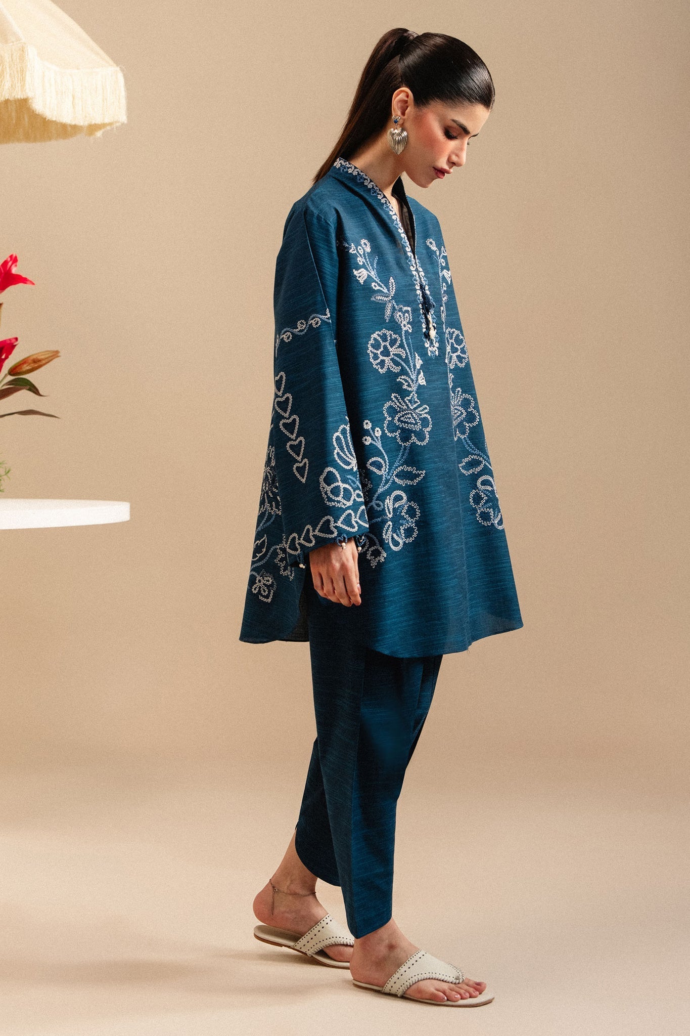 Elan | Winter Basics 25 | NEER (ERW-21571) - Casual Dress - available at Maria Faisal in UK and USA.