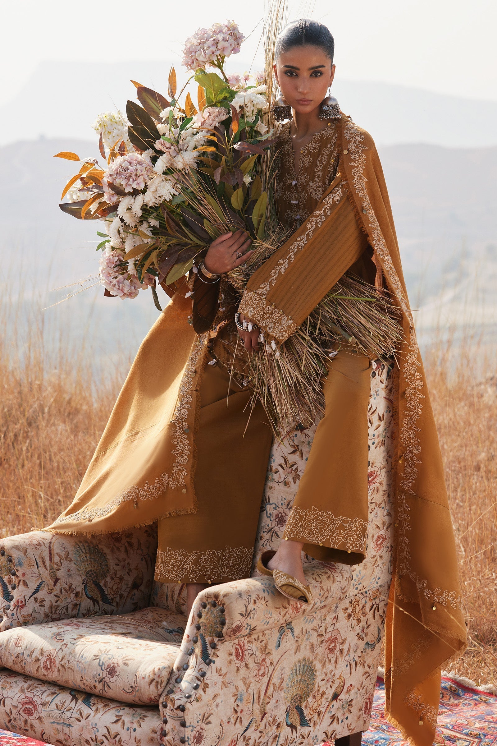 Zaha | Winter 25 | HEER (ZW25-10) - Luxury Dress - available at Maria Faisal in UK and USA.