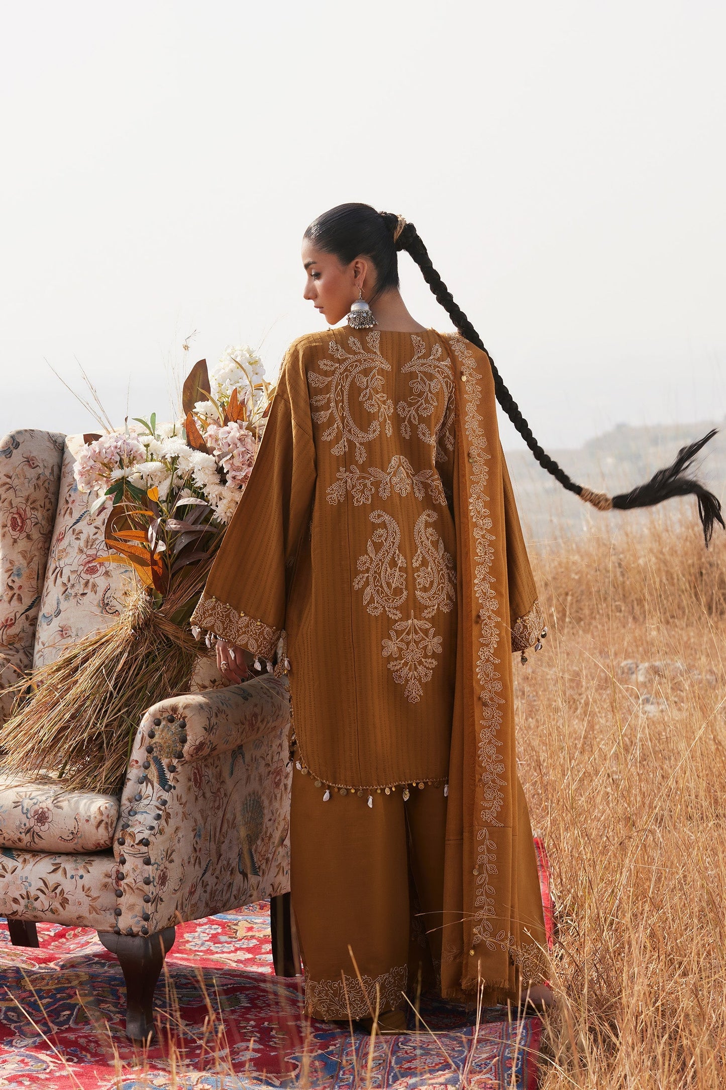 Zaha | Winter 25 | HEER (ZW25-10) - Luxury Dress - available at Maria Faisal in UK and USA.