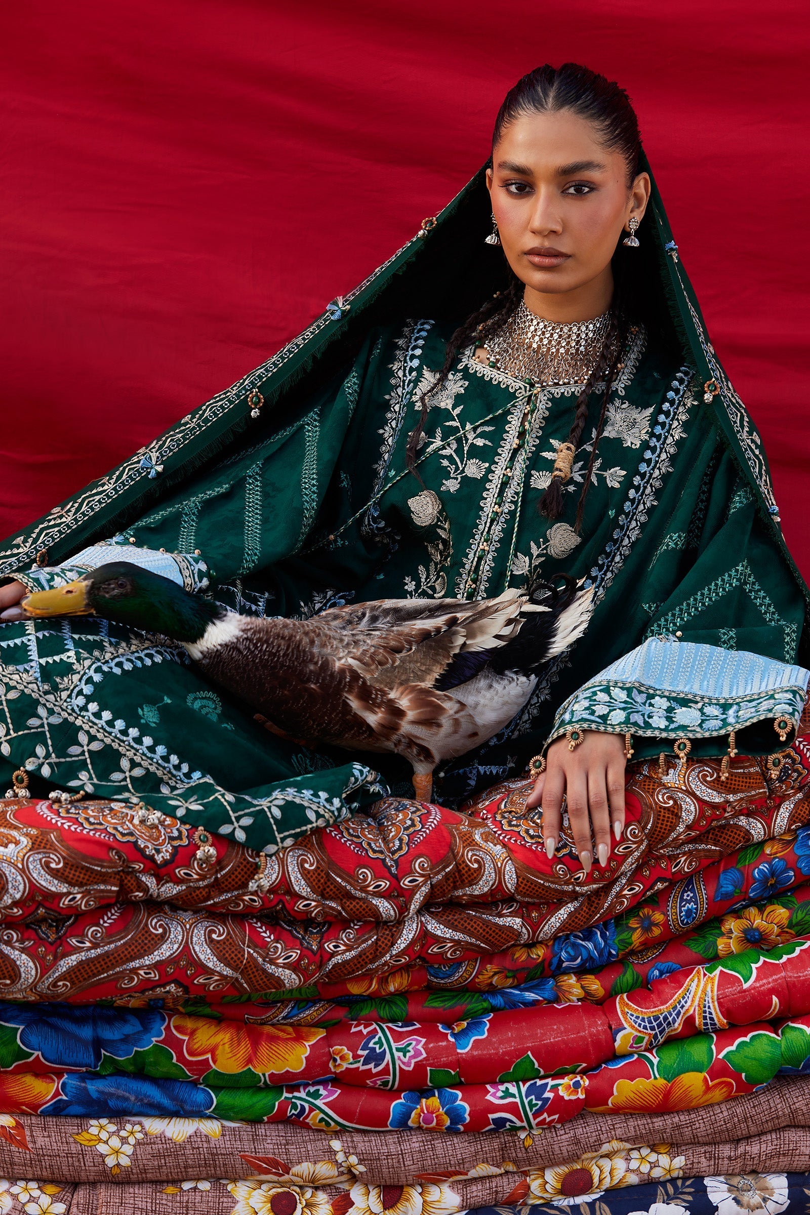 Zaha | Winter 25 | YASMIN (ZW25-09) - Luxury Dress - available at Maria Faisal in UK and USA.