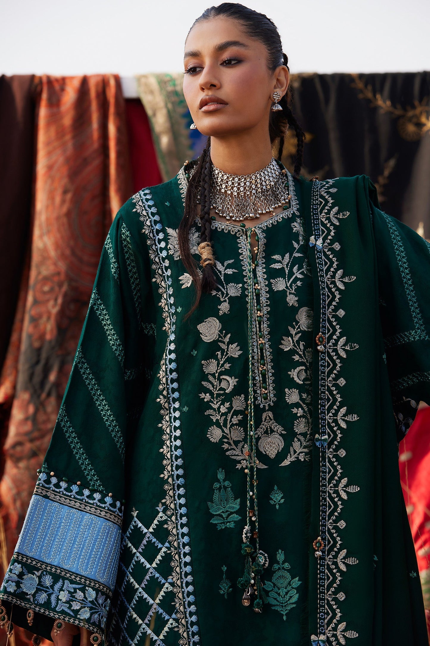 Zaha | Winter 25 | YASMIN (ZW25-09) - Luxury Dress - available at Maria Faisal in UK and USA.