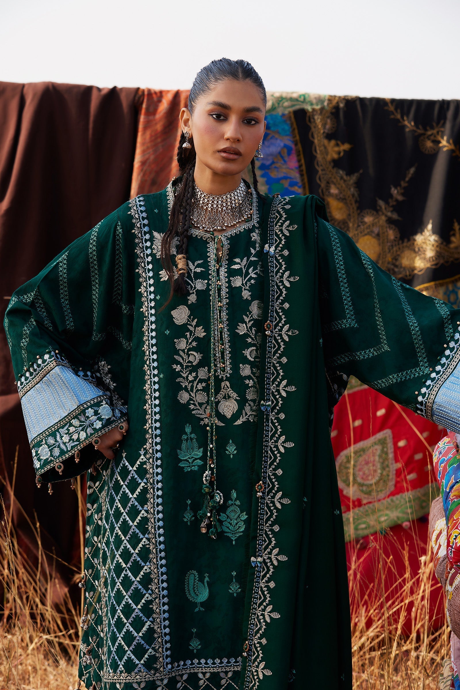 Zaha | Winter 25 | YASMIN (ZW25-09) - Luxury Dress - available at Maria Faisal in UK and USA.