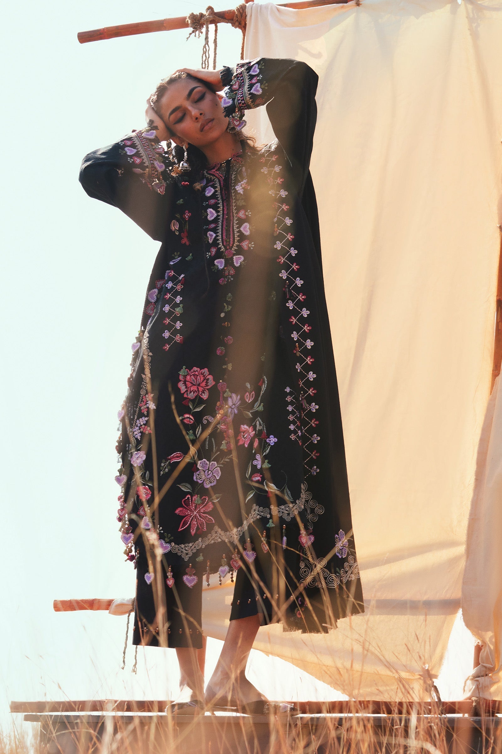 Zaha | Winter 25 | SEHYR (ZW25-11) - Luxury Dress - available at Maria Faisal in UK and USA.