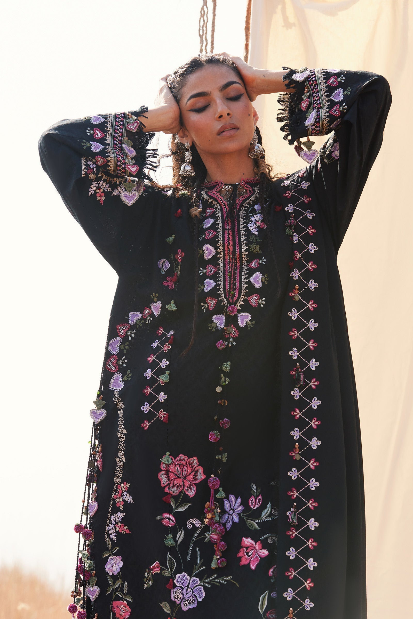 Zaha | Winter 25 | SEHYR (ZW25-11) - Luxury Dress - available at Maria Faisal in UK and USA.