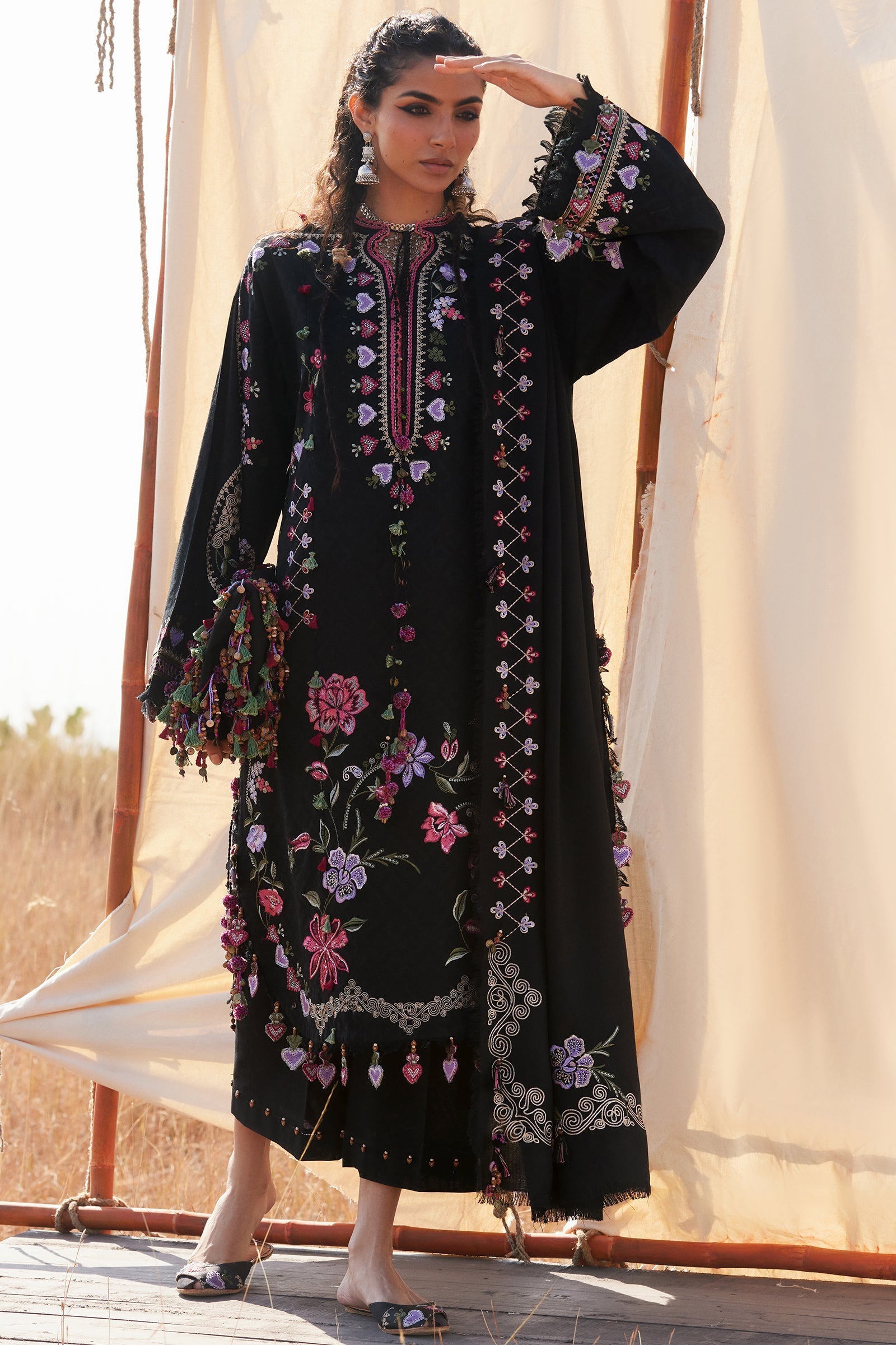Zaha | Winter 25 | SEHYR (ZW25-11) - Luxury Dress - available at Maria Faisal in UK and USA.
