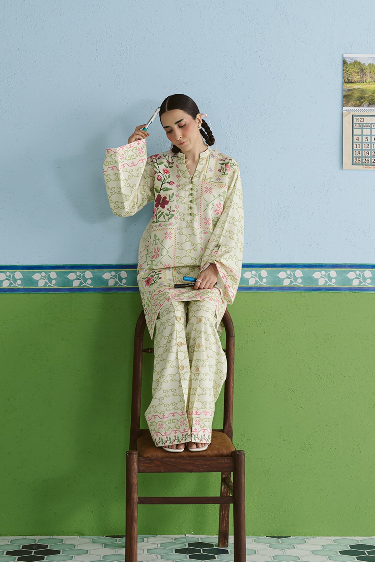 Vanya | Co Ords | CO-133 - Casual Dress - available at Maria Faisal in UK and USA.