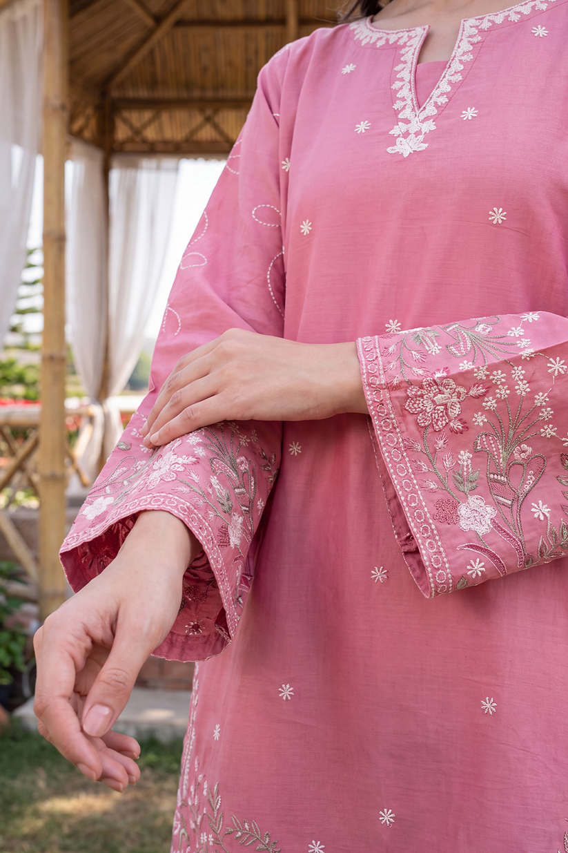 Saad Shaikh | Ease Fall Edit 26 | Salvia - Casual Dress - available at Maria Faisal in UK and USA.