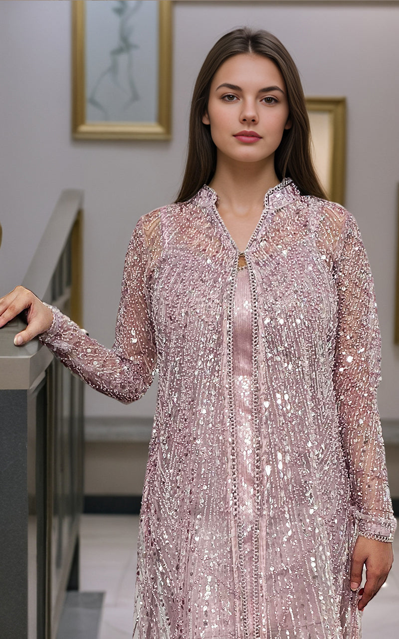 Threads and Motifs | Formal Dresses 25 | Net Embroidered Jacket With Maxi - Ladies Clothes - Maria Faisal